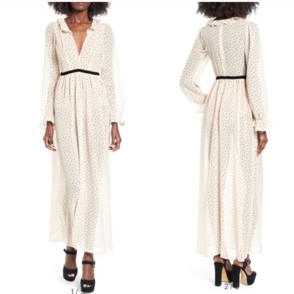 ✨NWT✨ For Love and Lemons Polka Dot Maxi Dress - Picture 1 of 11